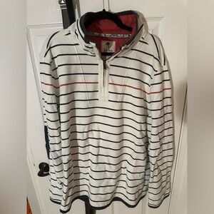 Fat Face 1/4 Zip~Airlie Pullover~White Blue Red~3XL